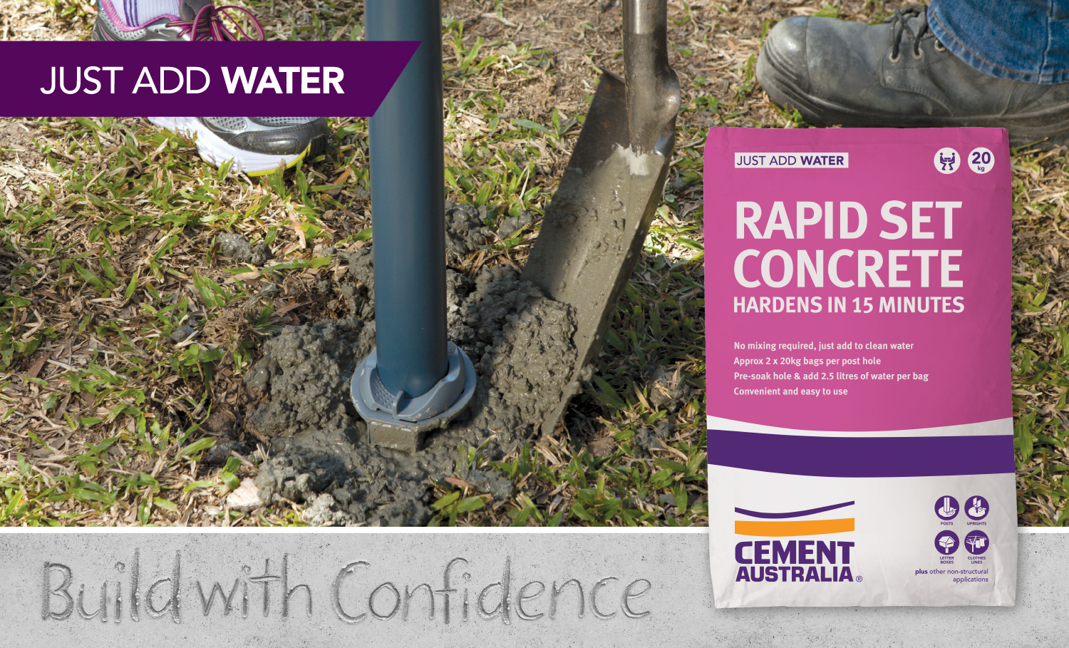 Rapid Set - Fence posts, clotheslines, letterboxes & stirups